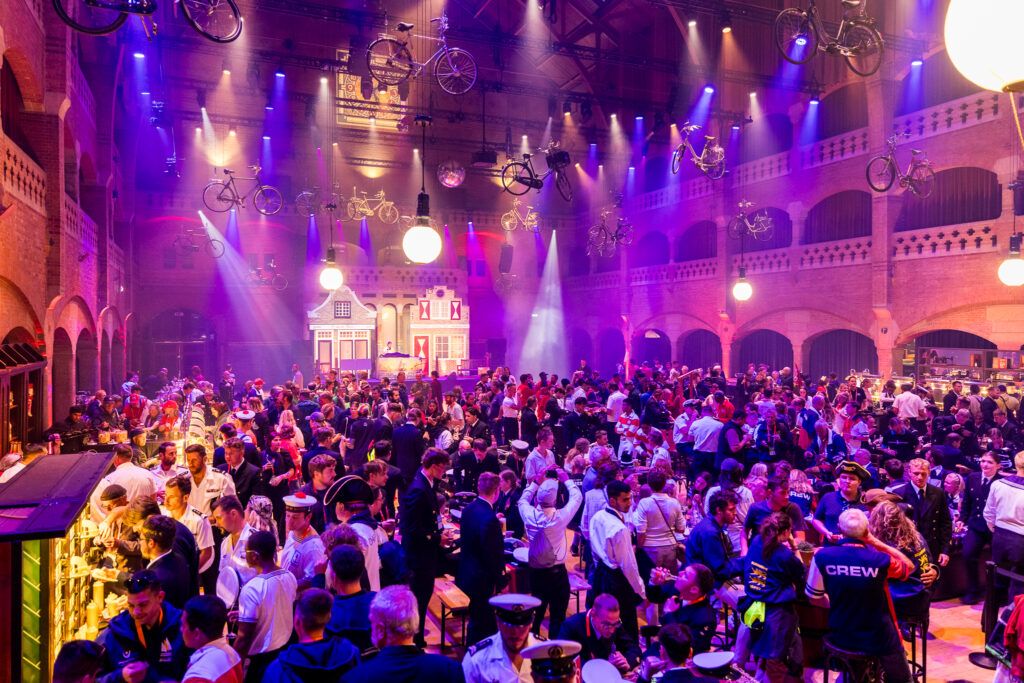 Celebrating a party in the Grote zaal of the Beurs van Berlage in Amsterdam