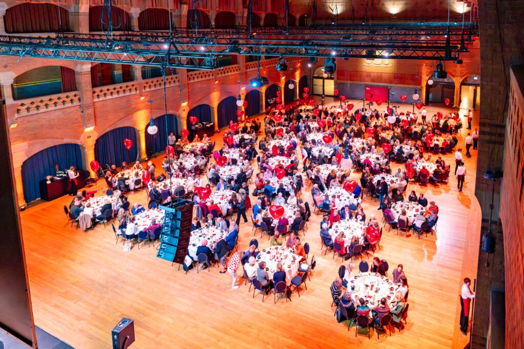 Dinner set-up in the Grote Zaal in the Beurs van Berlage