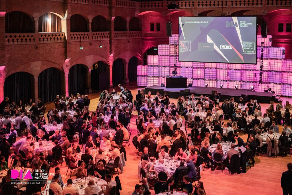 Dinner set-up in the Grote Zaal in the Beurs van Berlage