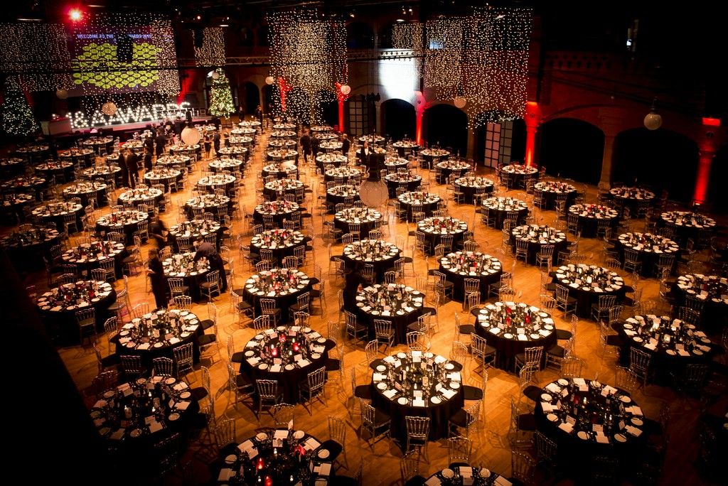 Dinner set-up in the Grote Zaal in the Beurs van Berlage