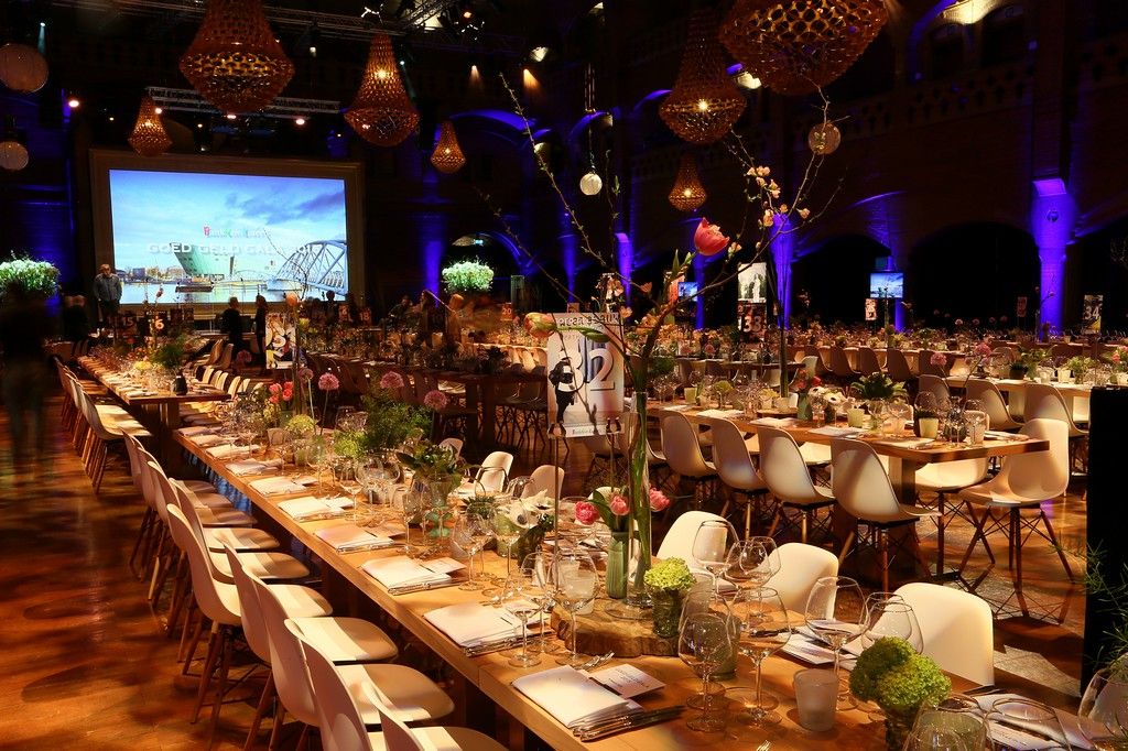 Dinner set-up in the Grote Zaal in the Beurs van Berlage