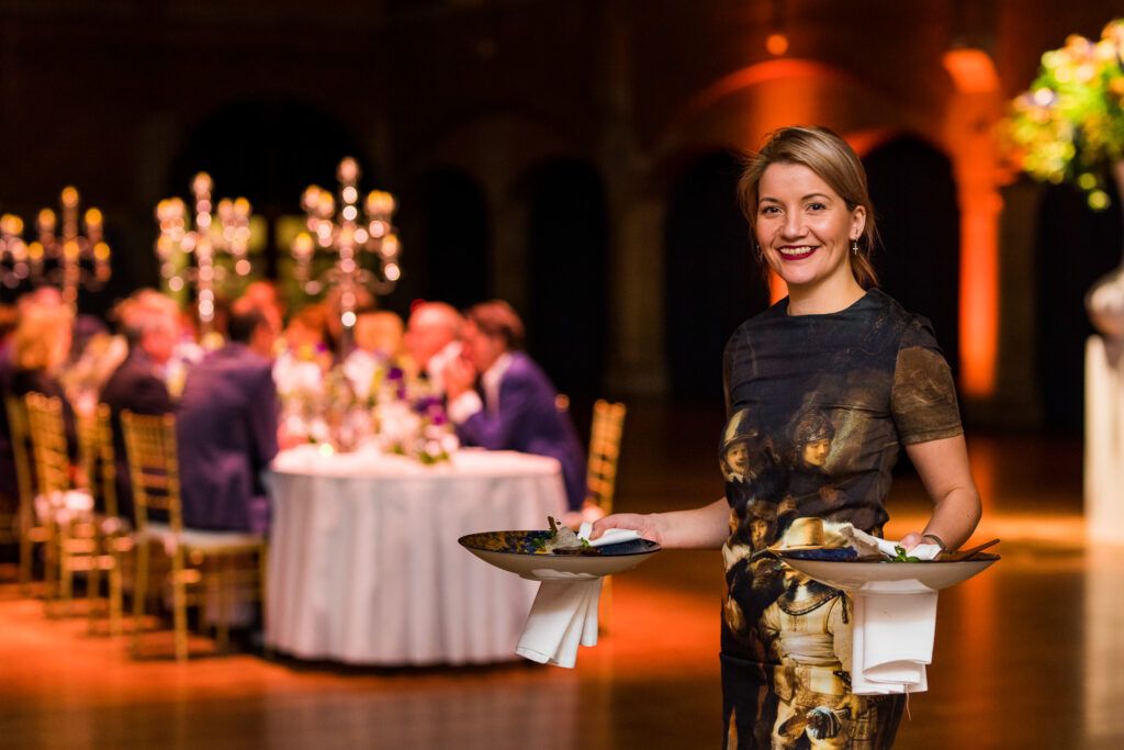 Dinner set-up in the Grote Zaal in the Beurs van Berlage