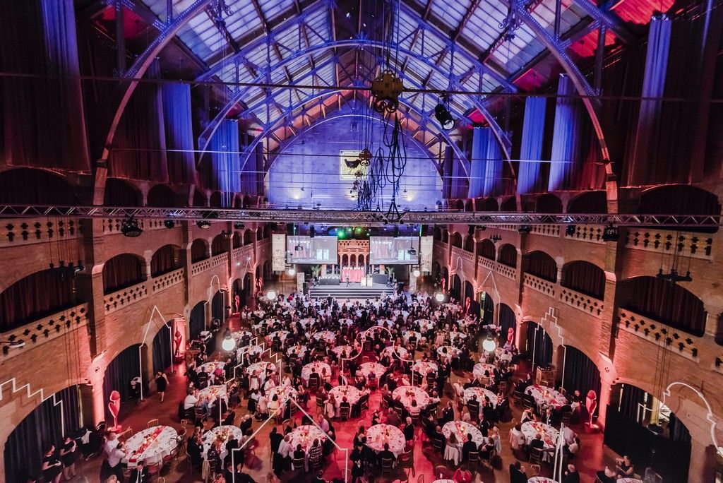 Dinner set-up in the Grote Zaal in the Beurs van Berlage