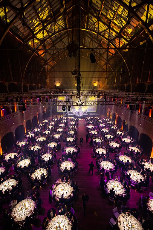 Dinner set-up in the Grote Zaal in the Beurs van Berlage