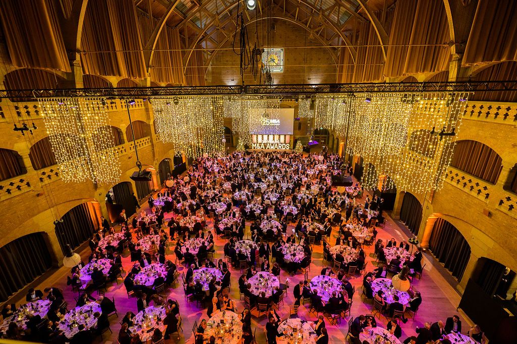 Dinner set-up in the Grote Zaal in the Beurs van Berlage