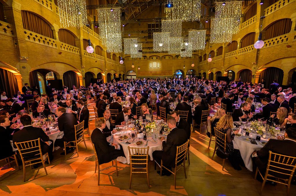 Dinner set-up in the Grote Zaal in the Beurs van Berlage